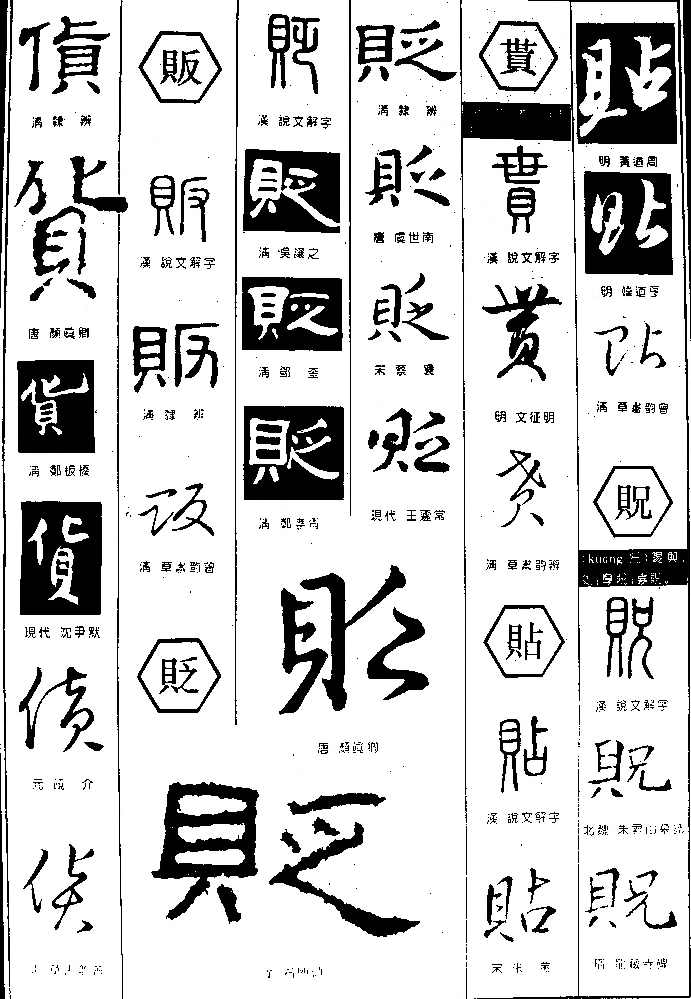 货贩贬贳贶